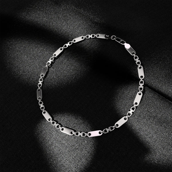 Plattenketten Armband 6.6mm 925 Silber