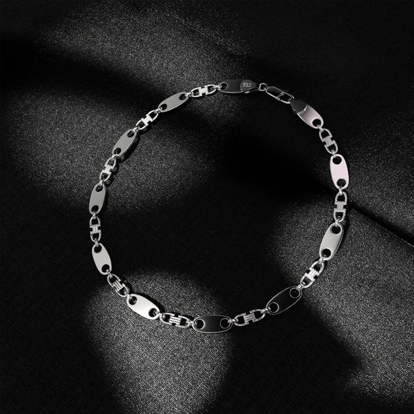 Plattenketten Armband 8.5 mm 925 Silber